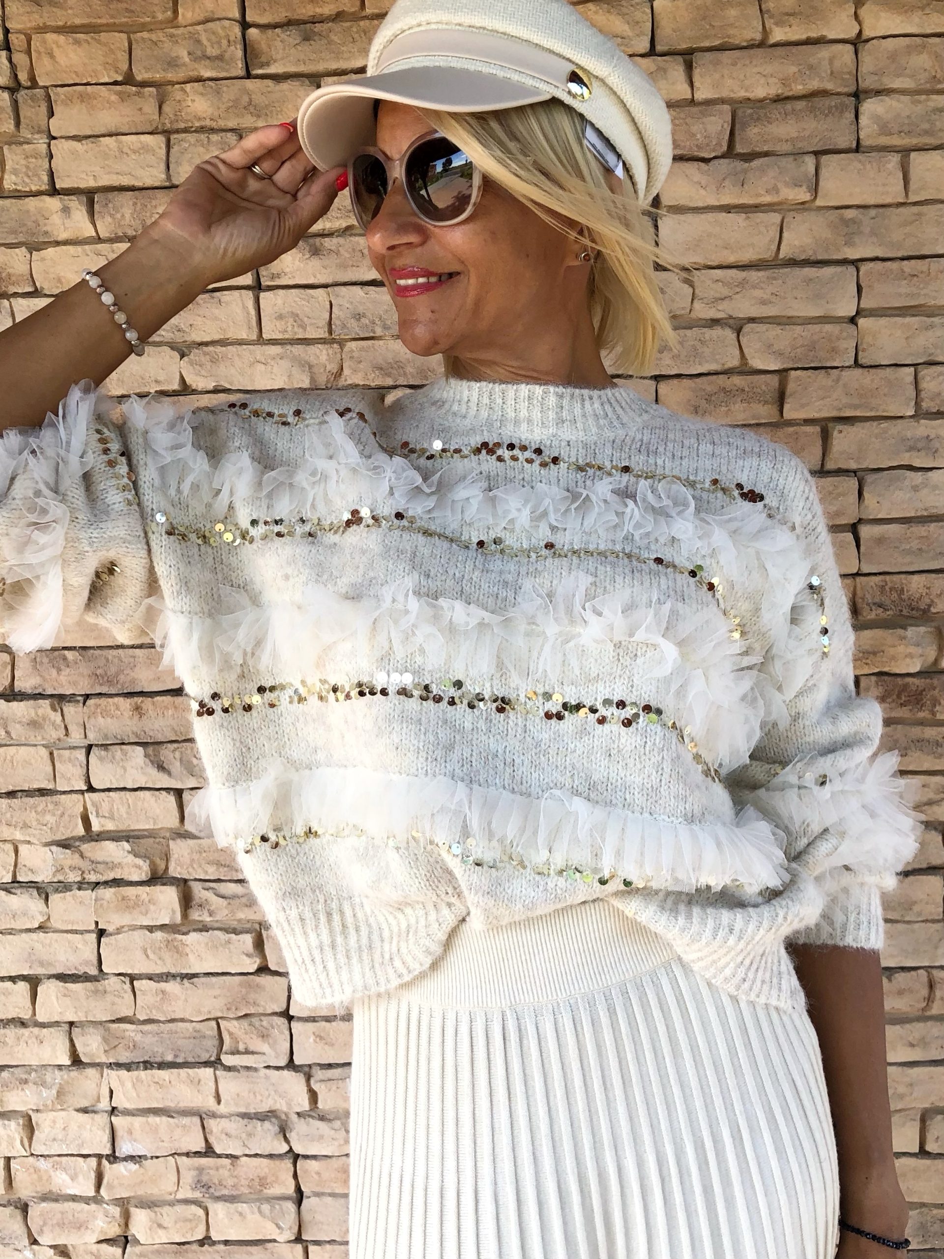 ANNARELLA tüll,-és flitter berakásos KÖTÖTT PULÓVER ANNARELLA tüll,-és flitter berakásos KÖTÖTT PULÓVER