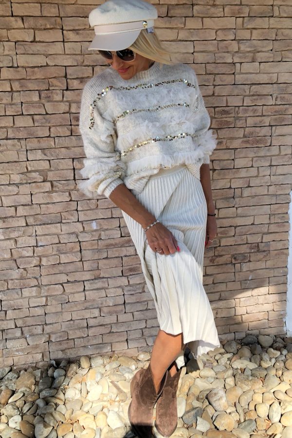 ANNARELLA tüll,-és flitter berakásos KÖTÖTT PULÓVER