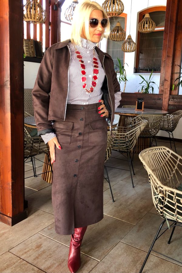 ARIANNE bélelt VELÚR hatású CERUZASZOKNYA