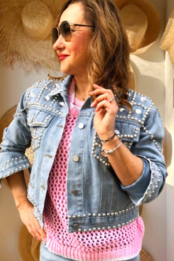 CHRYSTEL strasszos FARMER JACKET/KABÁT