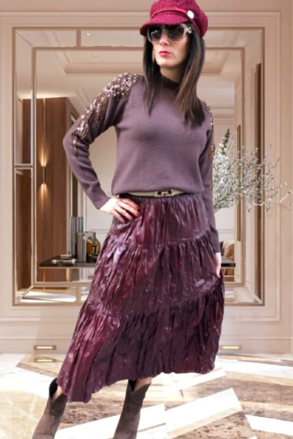 DESIREE bőr hatású,- gyűrött SZOKNYA