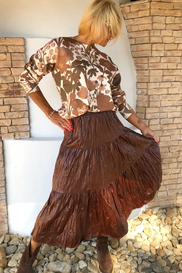 DESIREE bőr hatású,- gyűrött SZOKNYA