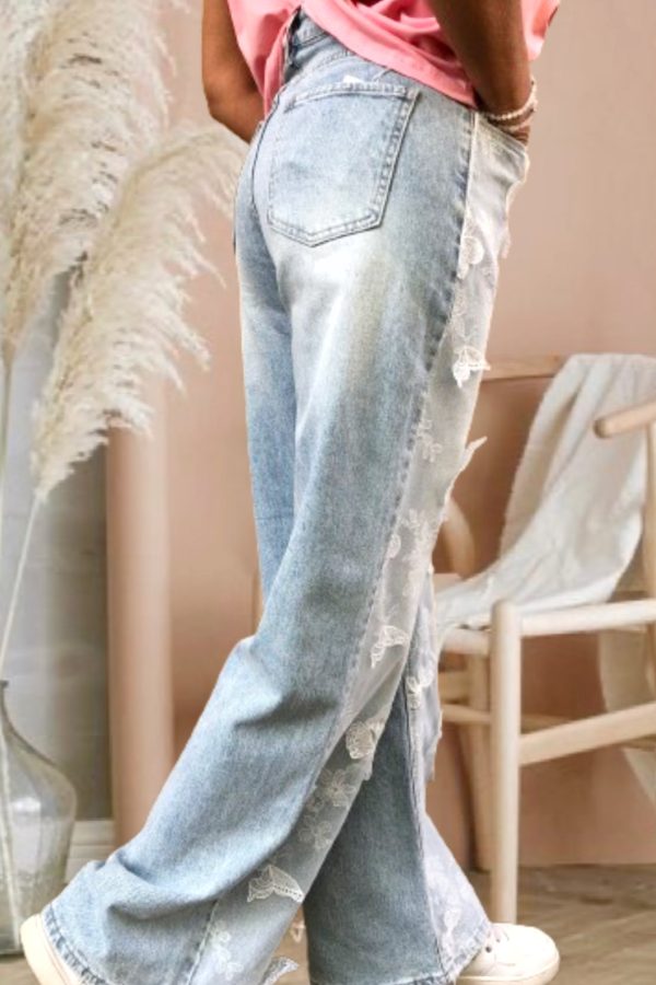 FARFALLA tüll pillangós WIDE LEG FARMERNADRÁG