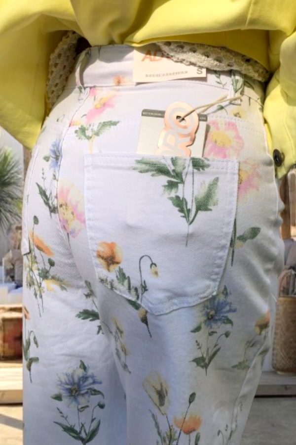 FIORE virágmintás WIDE LEGG FARMERNADRÁG