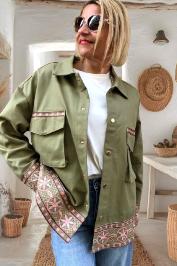 GAIA hímzett PAMUT FARMERKABÁT/JACKET