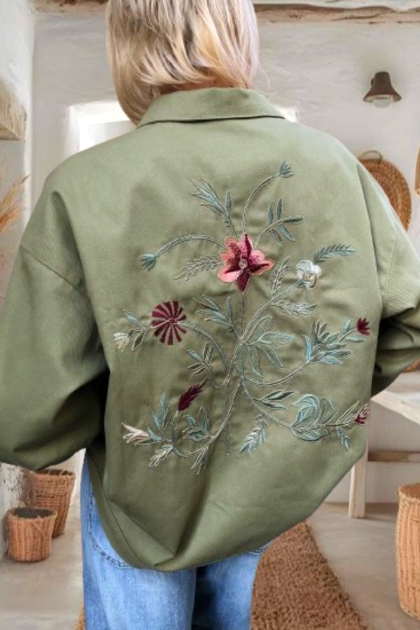 GAIA hímzett PAMUT FARMERKABÁT/JACKET
