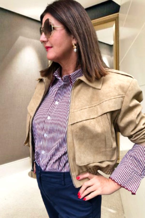GAIA velúr hatású BOMBER JACKET