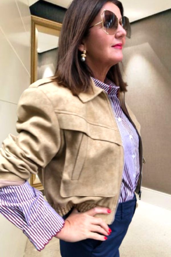GAIA velúr hatású BOMBER JACKET