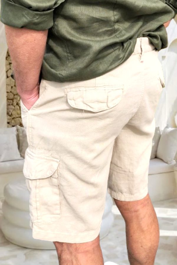 LENVÁSZON SHORT/BERMUDA oldalzsebbel