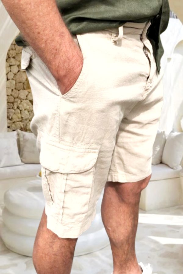 LENVÁSZON SHORT/BERMUDA oldalzsebbel