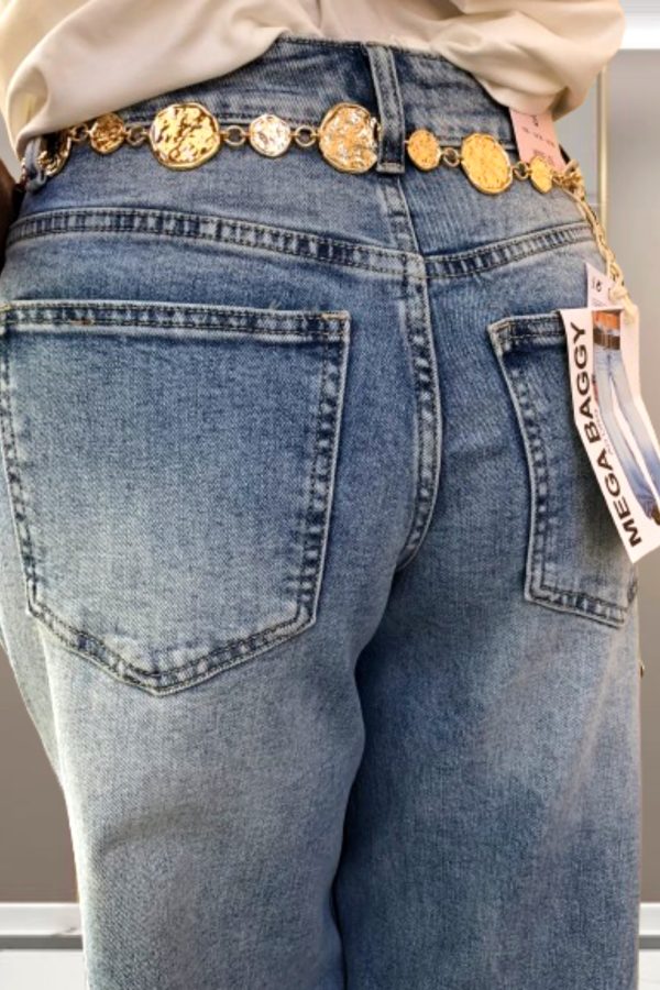 MIRNA láncos WIDE LEG FARMERNADRÁG
