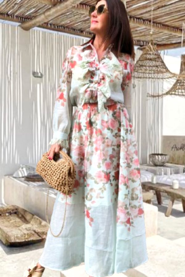 NUCCIA lenvászon SZETT csipke dekorral