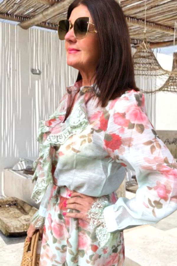 NUCCIA lenvászon SZETT csipke dekorral