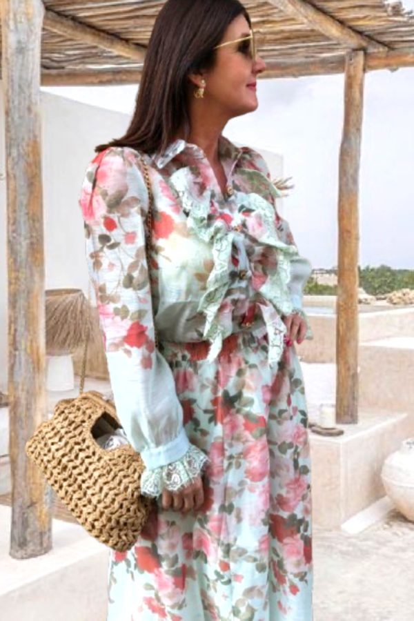 NUCCIA lenvászon SZETT csipke dekorral