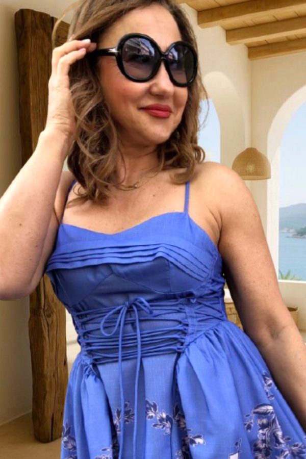 PENELOPE pántos MAXI VÁSZON RUHA